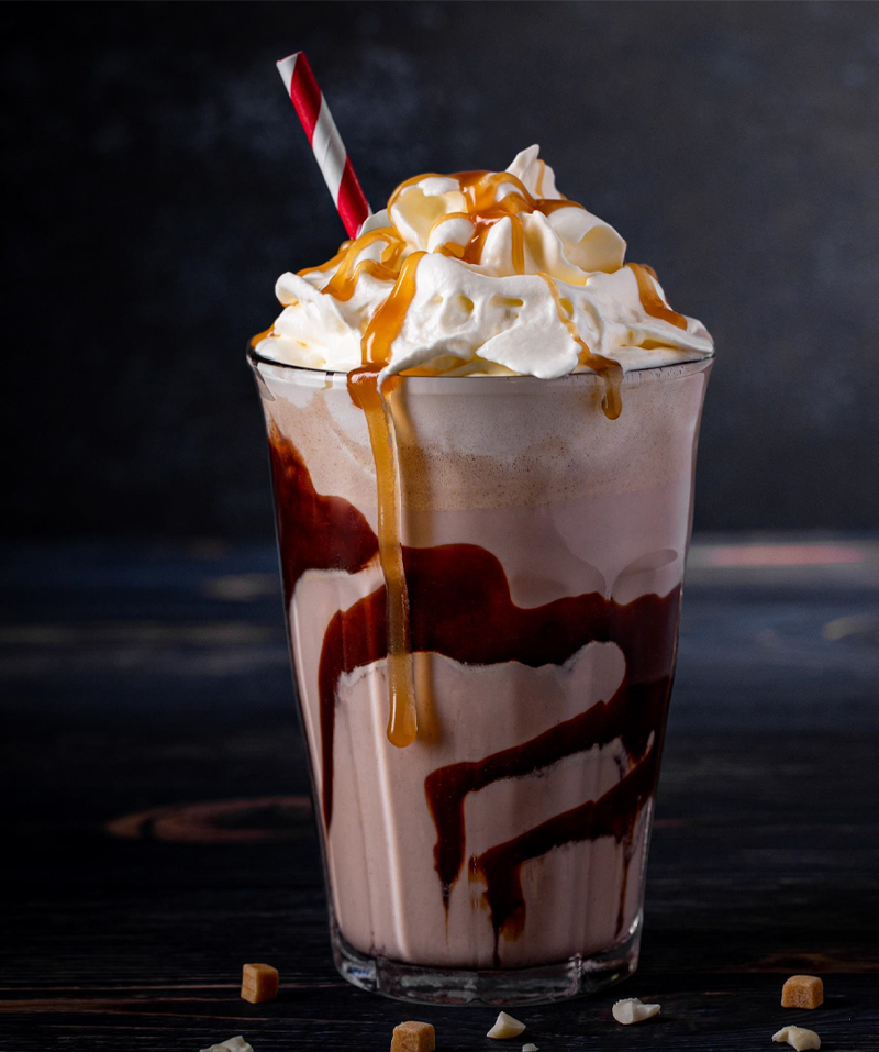 Peanut Butter And Caramel Swirl Milkshake