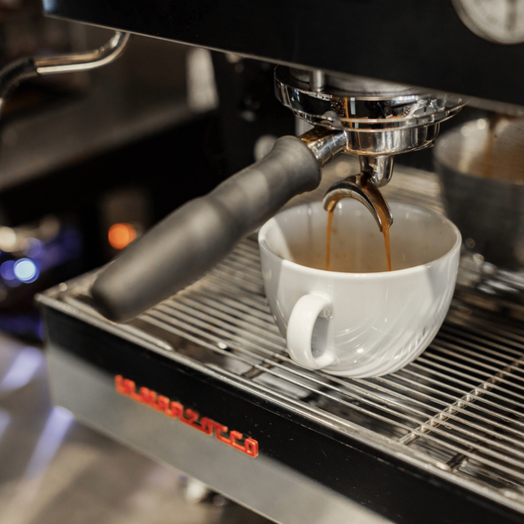 La Marzocco pouring espresso